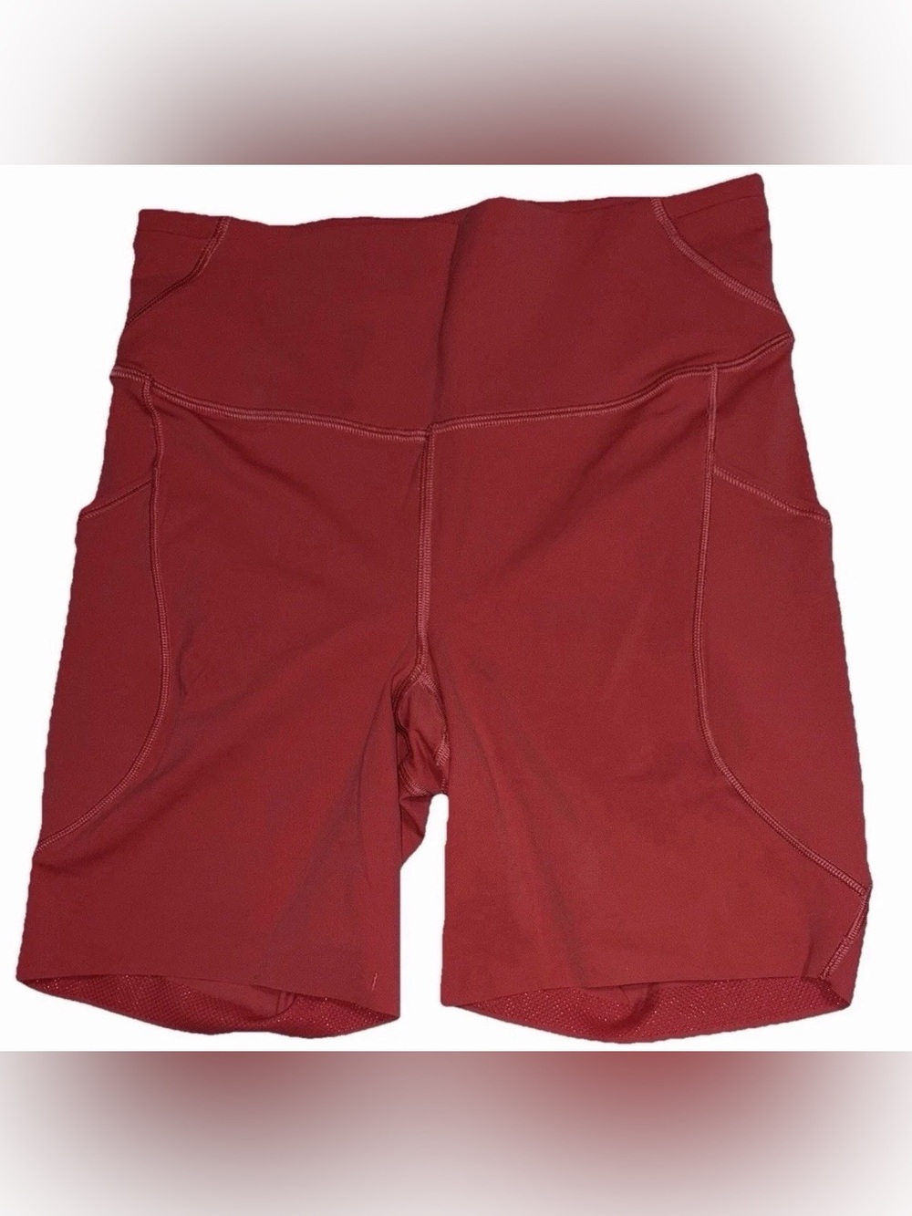 NWT LULULEMON SIZE 6 FAST & FREE HI RISE 6”L SHORT*POCKETS AUTHENTIC DESERT RED